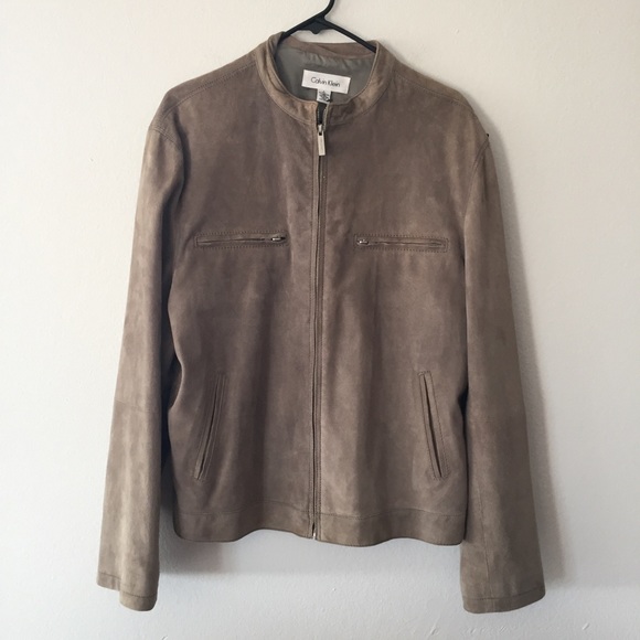 Calvin Klein Mens Suede Taupebeige 